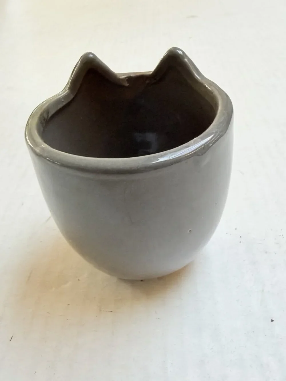 Small Ceramic Planter Cat Shape Flower Succulent Pot